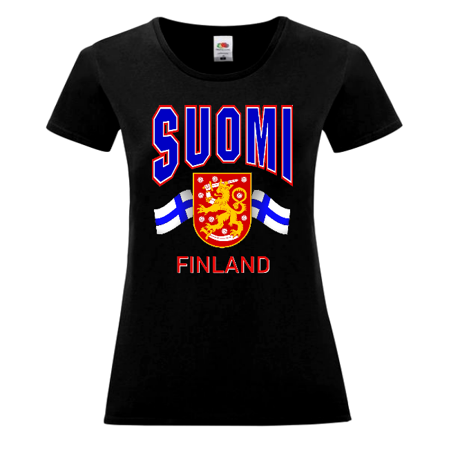 NAISTEN T-PAITA - SUOMI/LIPUT/ FINLAND