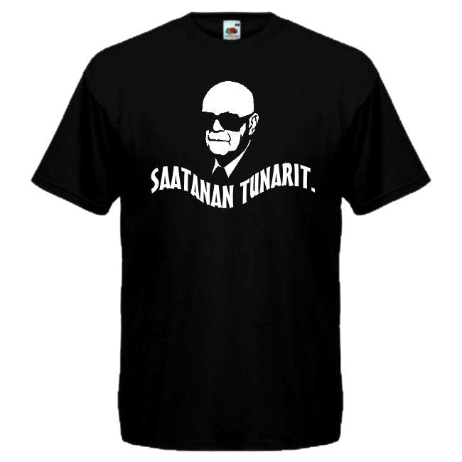 T-PAITA musta - Saatanan tunarit teksti (00 688)