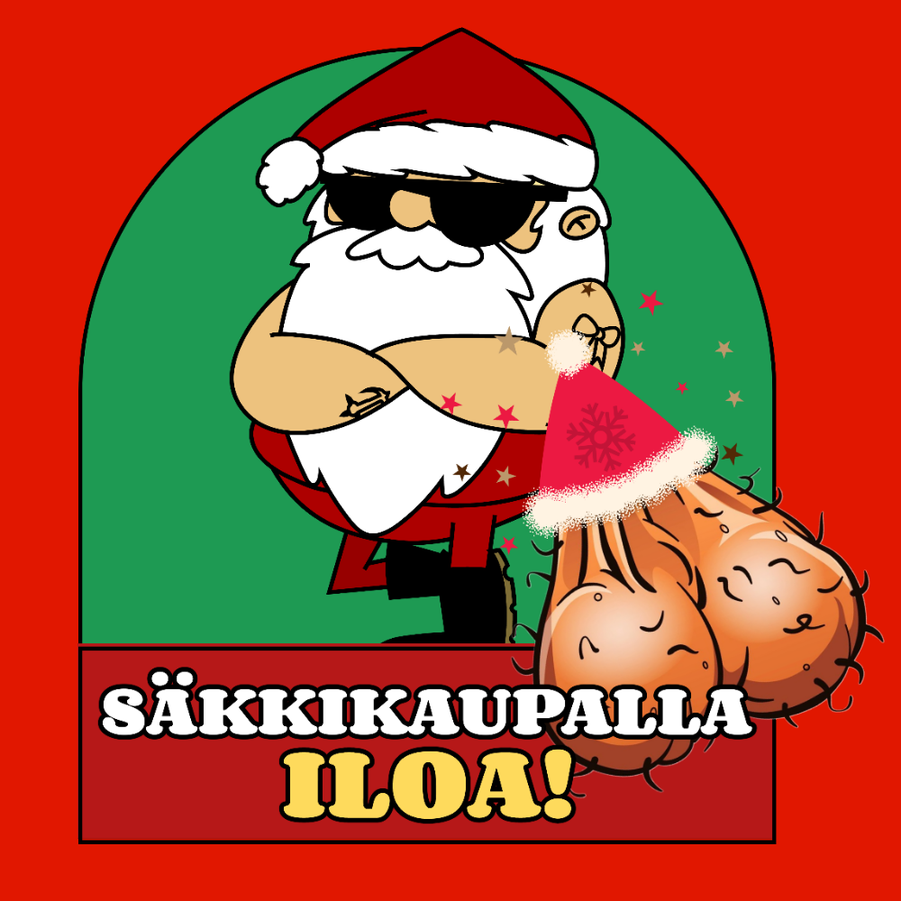 JOULU COLLEGE PUNAINEN - SÄKKIKAUPALLA ILOA! (2600)