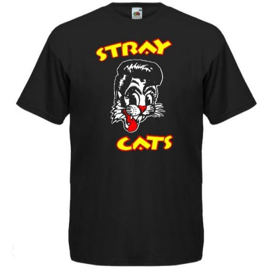 T-PAITA musta - STRAY CATS (00 244)