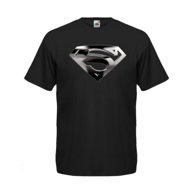 T-PAITA musta - SUPERMAN METALLIC LOGO (2640)