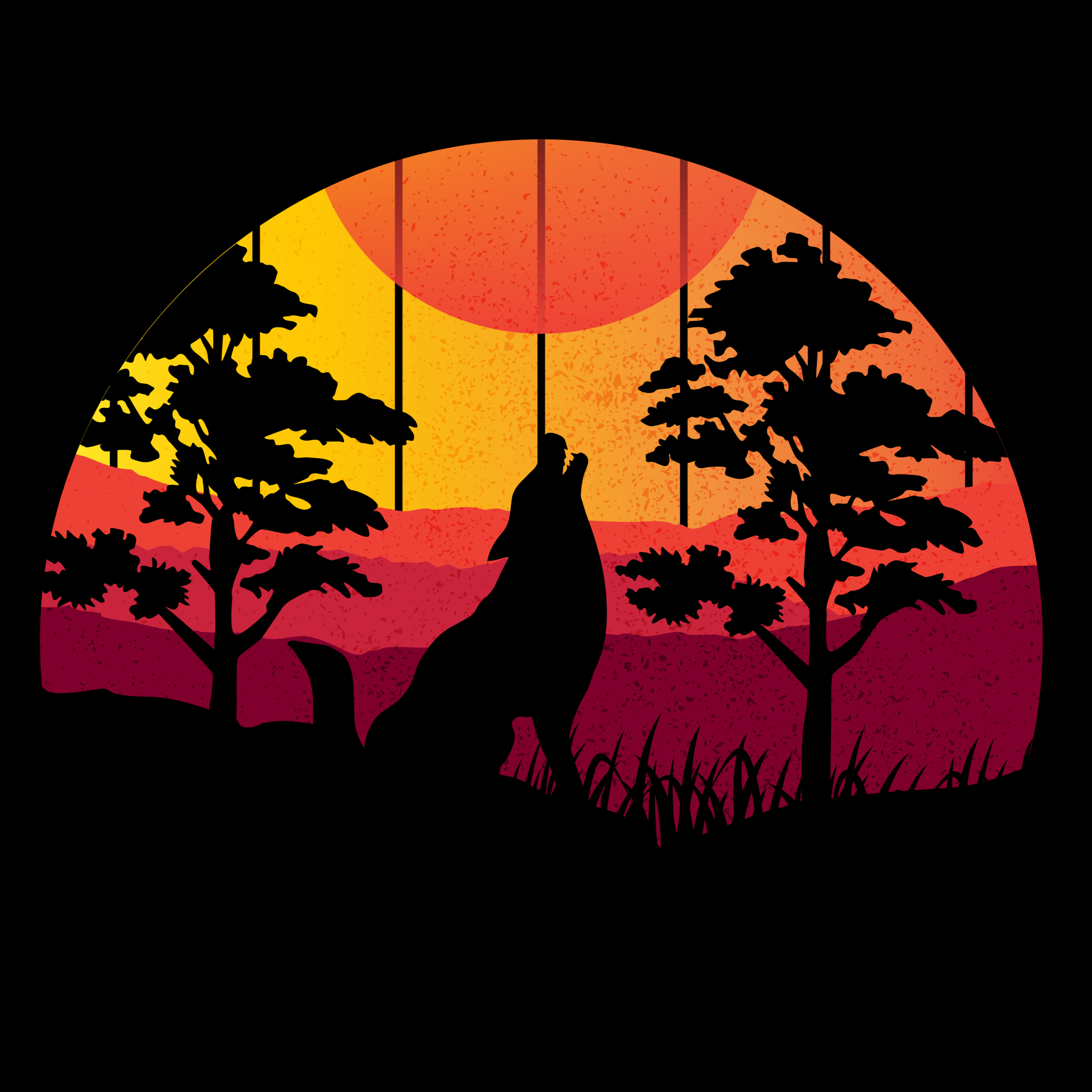 HUPPARI MUSTA - SUNSET WOLF (00 2710)