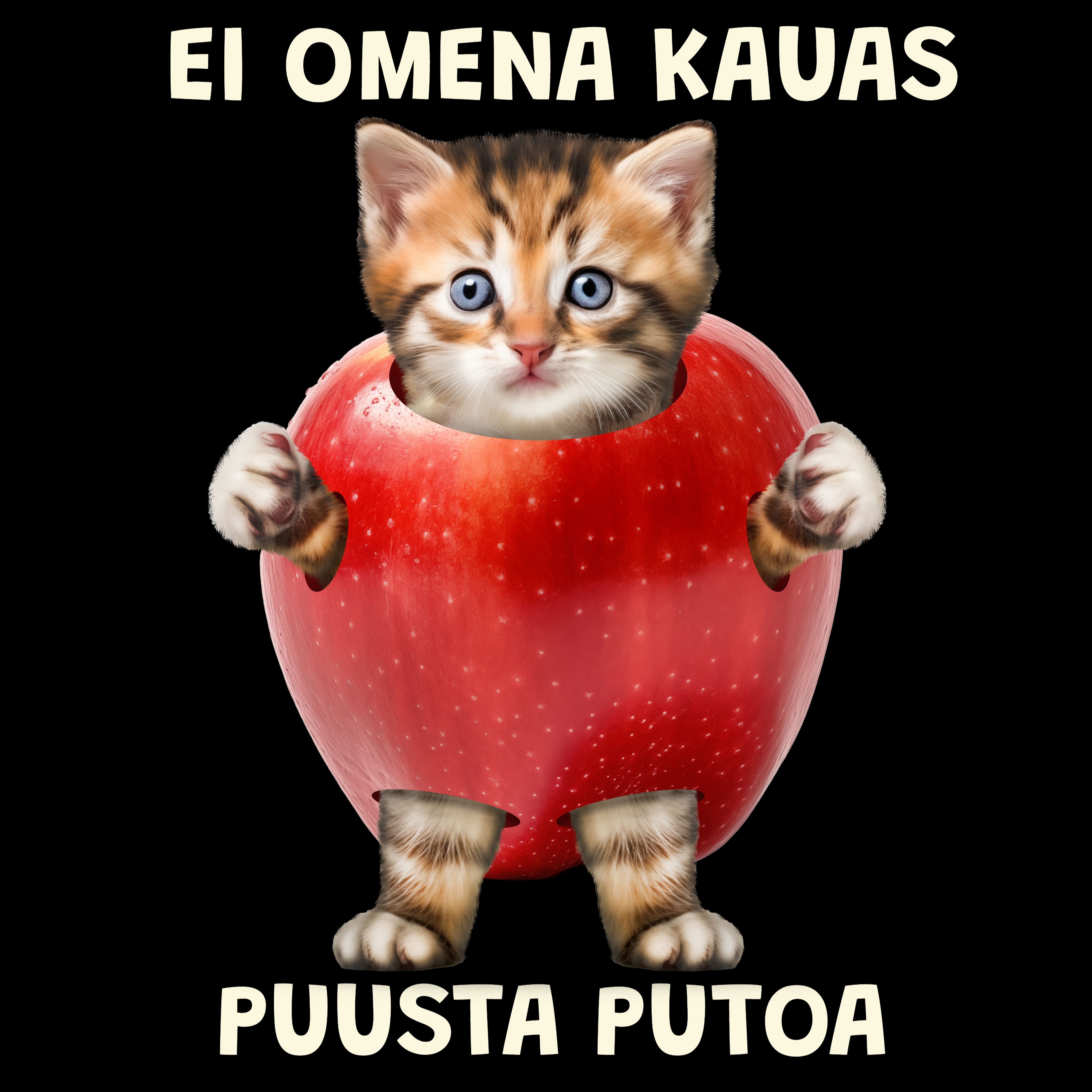 NAISTEN PAITA MUSTA - EI OMENA KAUAS PUUSTA PUTOA (00 1114)