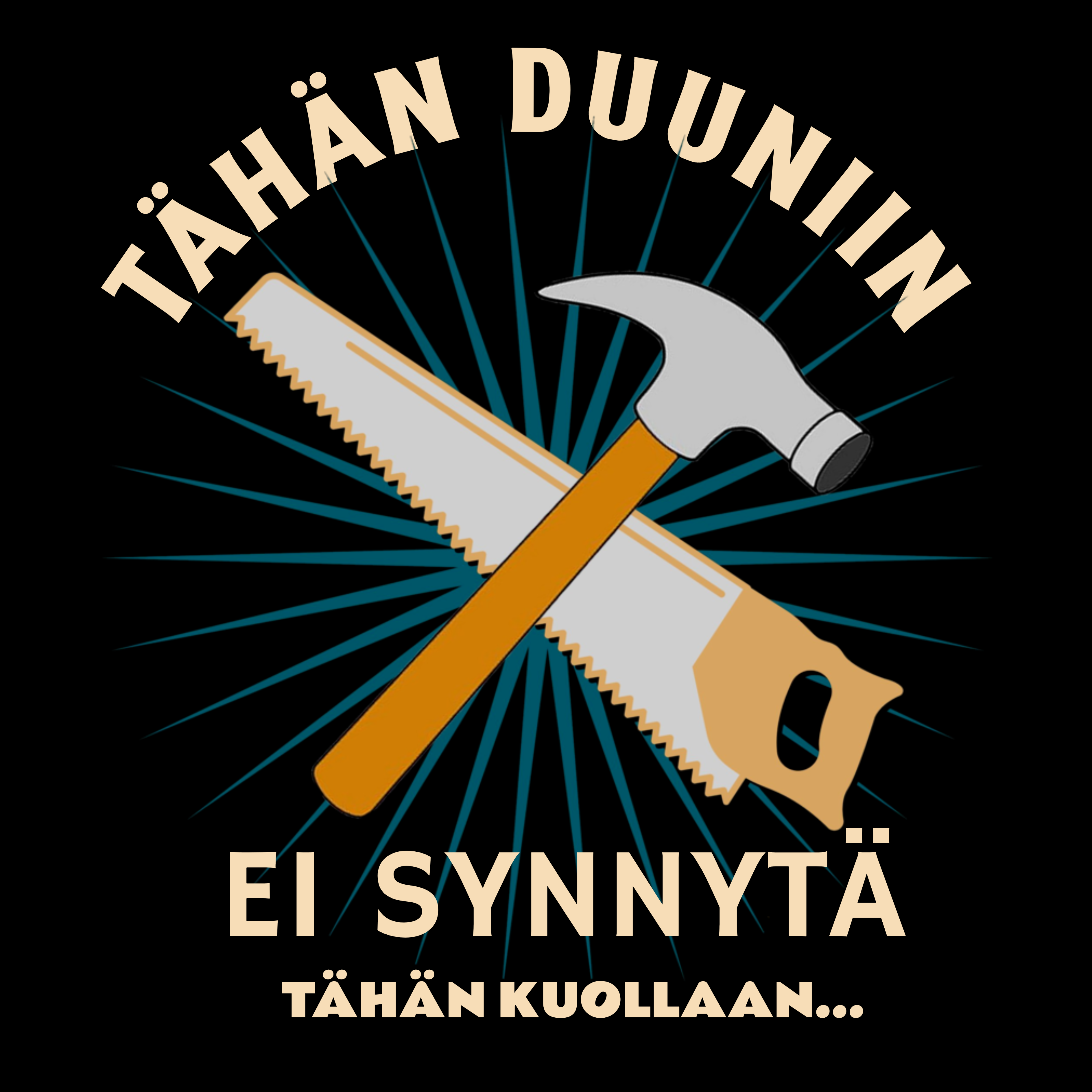 HUPPARI - TÄHÄN DUUNIIN/TIMPURI rintapainatuksella