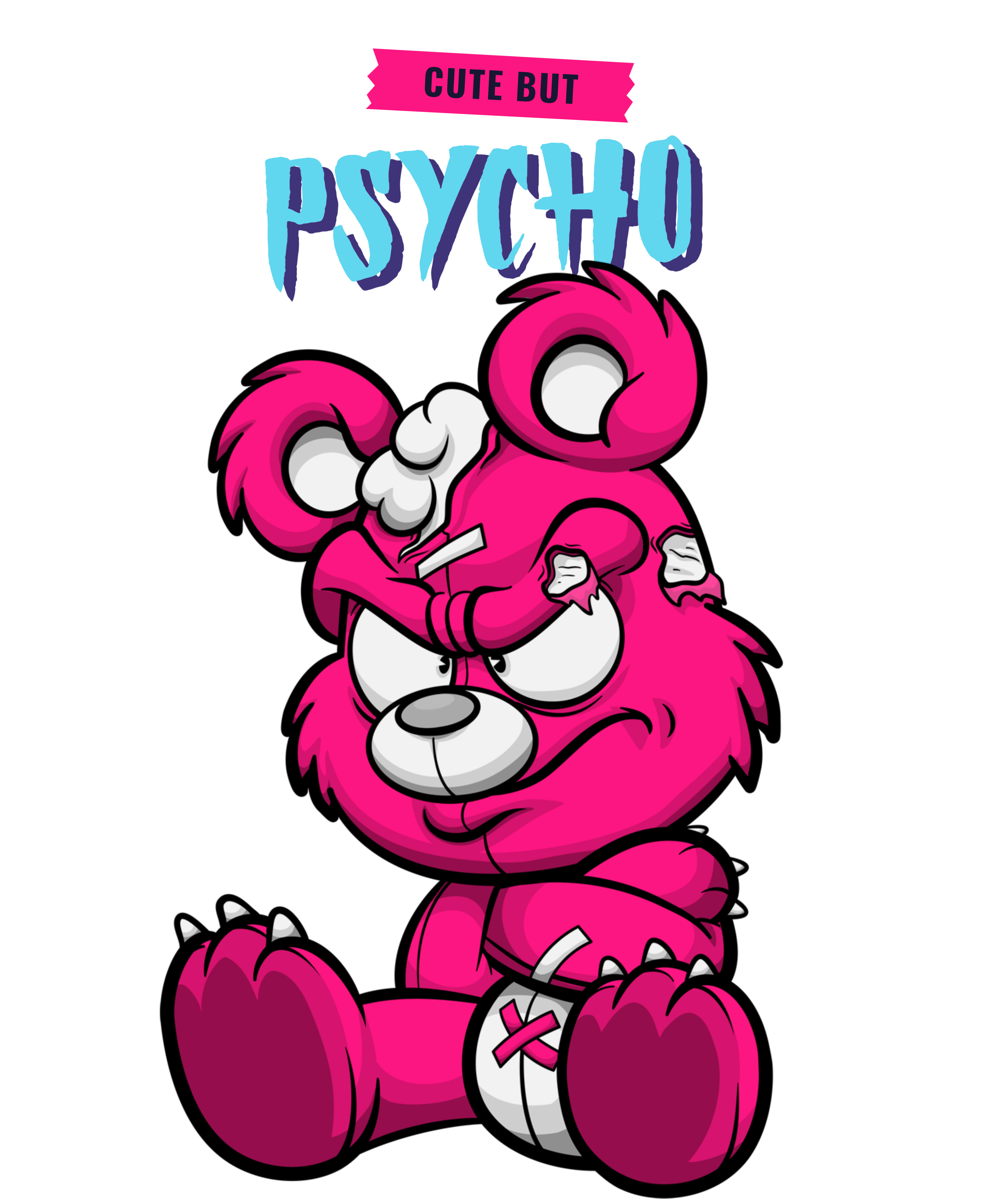 NAISTEN PITKÄHIHAINEN PAITA musta - CUTE BUT PSYCHO (00 227)