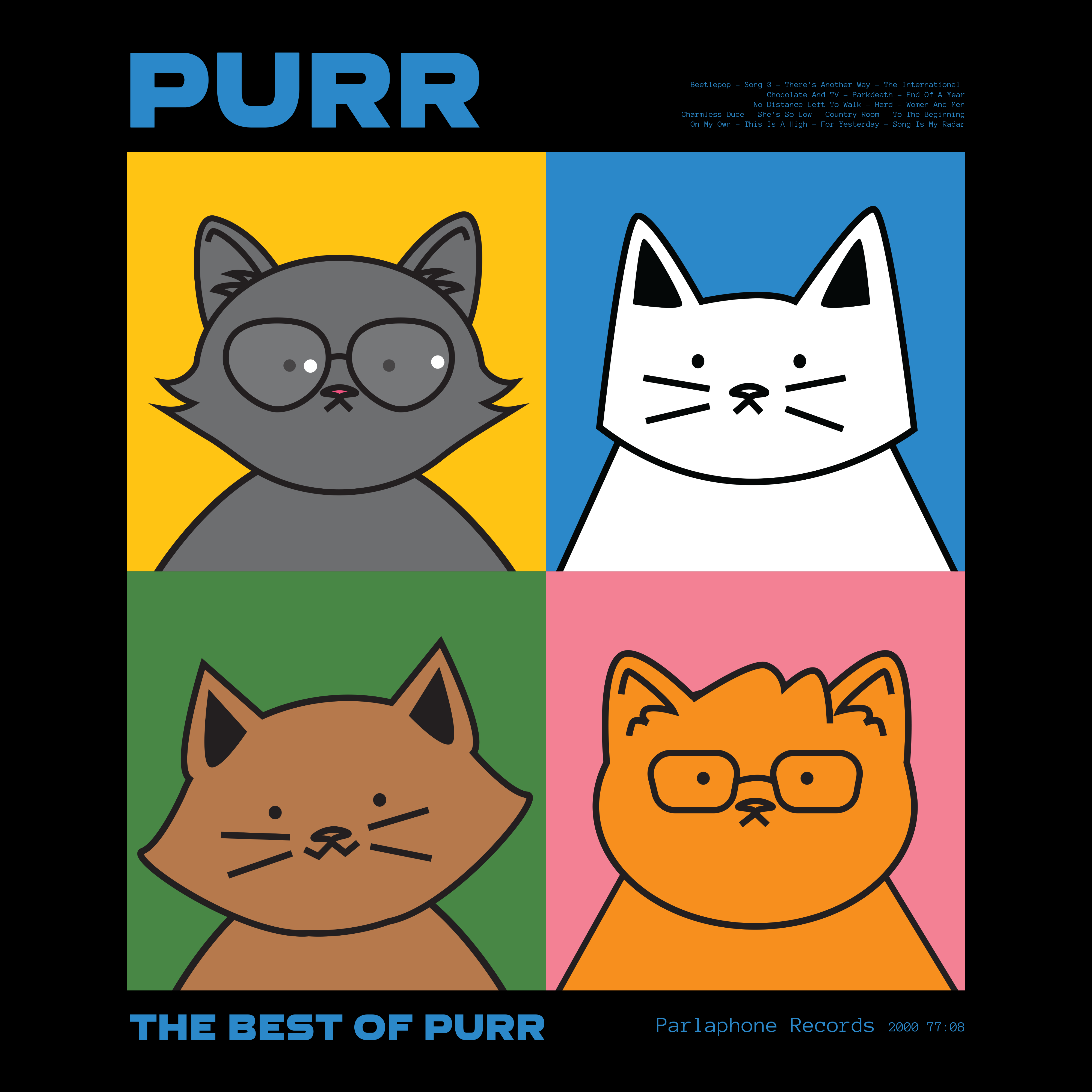 KISSABÄNDI T-PAITA MUSTA - PURR (2944)