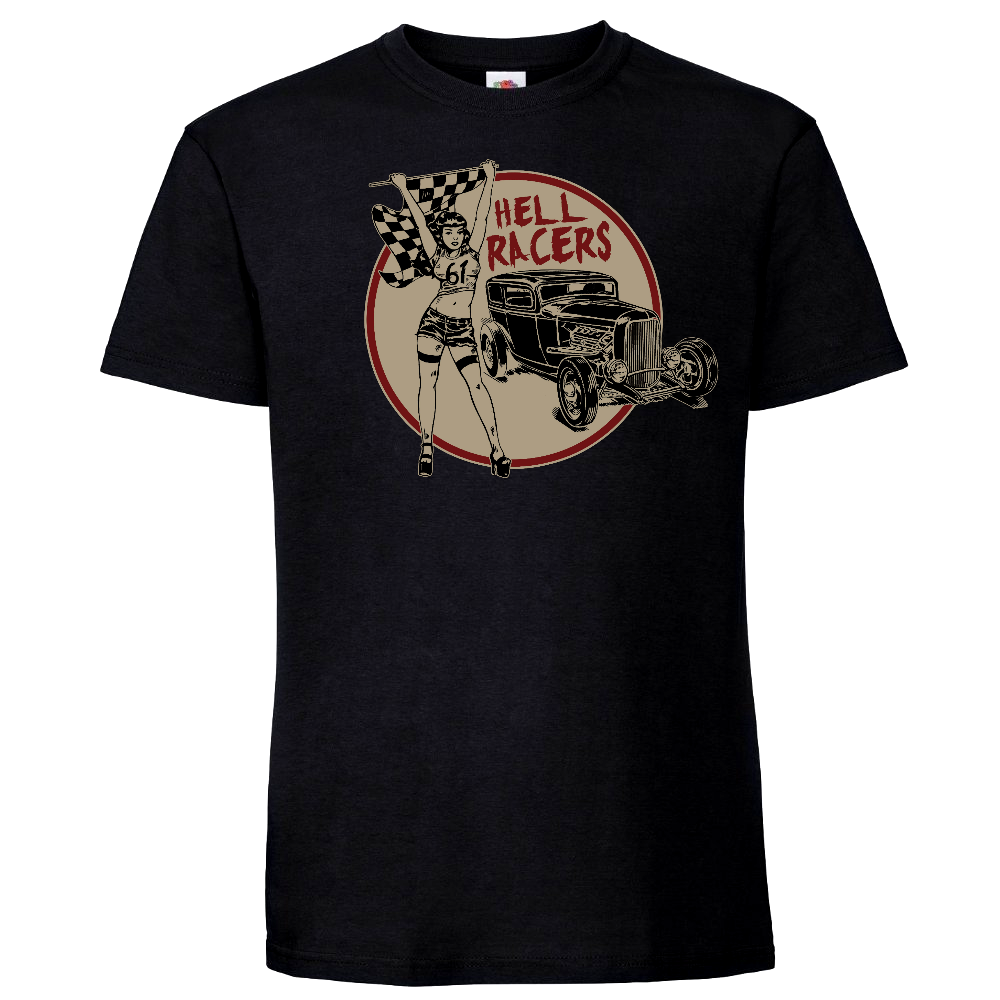 T-PAITA MUSTA - HELL RACERS (3051)