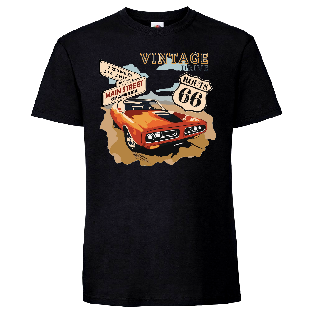 T-PAITA MUSTA - Vintage Drive (00 405)