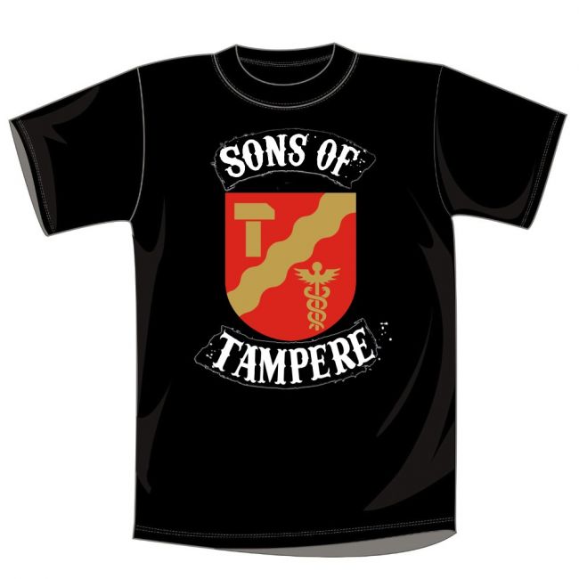 T-PAITA MUSTA - SONS OF TAMPERE VAAKUNA