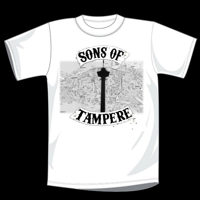 T-PAITA VALKOINEN - SONS OF TAMPERE kartta (00 583)