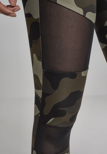 LEGGINSIT - Camo Tech Mesh WOODCAMO - URBAN CLASSICS