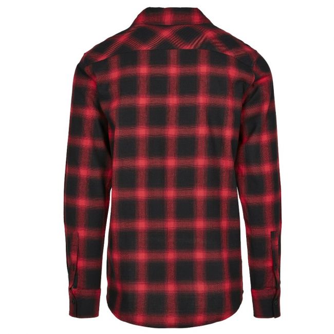KAULUSPAITA - Oversized Checked Shirt blk/red - URBAN CLASSICS
