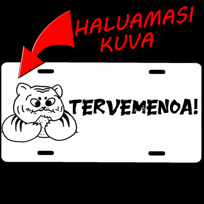 OVIKYLTTI / REKISTERIKILPI - TERVEMENOA (OMALLA KUVALLA)