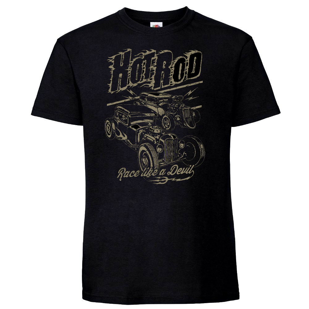 T-PAITA MUSTA - Hot Rod race like a devil