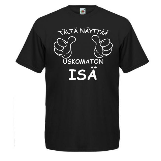 T- PAITA MUSTA - TÄLTÄ NÄYTTÄÄ ISÄ (00 1561)
