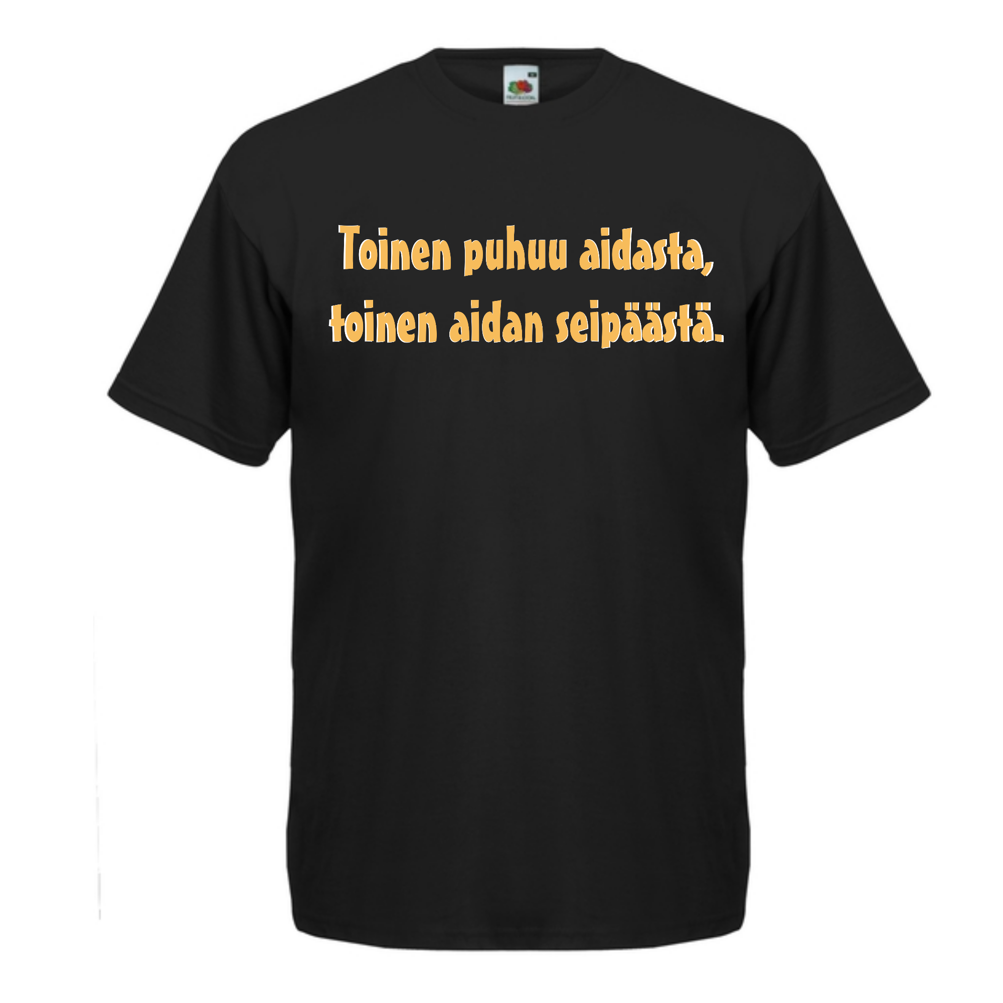 T-PAITA musta - Toinen puhuu aidasta, toinen aidan seipäästä. (5008)