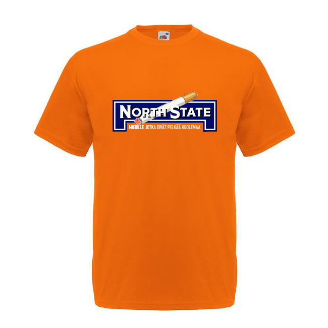 T-PAITA Oranssi - NORTTI MIEHILLE JOTKA EI PELKÄÄ SYÖPÄÄ (00 2216)