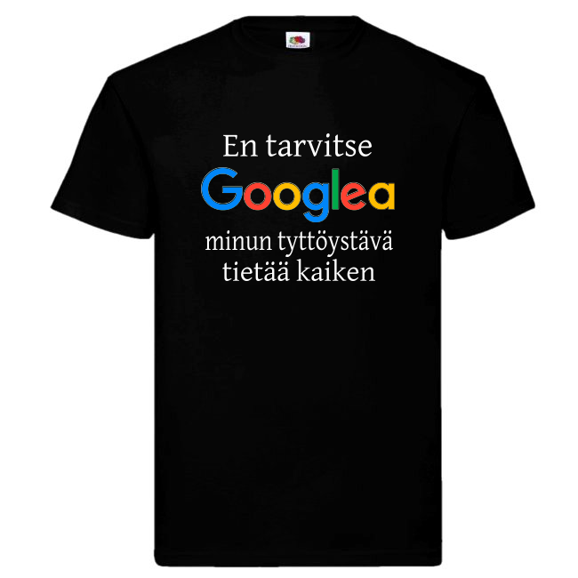 T-PAITA - EN TARVITSE GOOGLEA "MINUN TYTTÖYSTÄVÄ....." (00 1222)