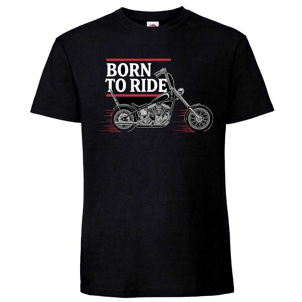 T-PAITA MUSTA - BORN TO RIDE BIKER (00 747)