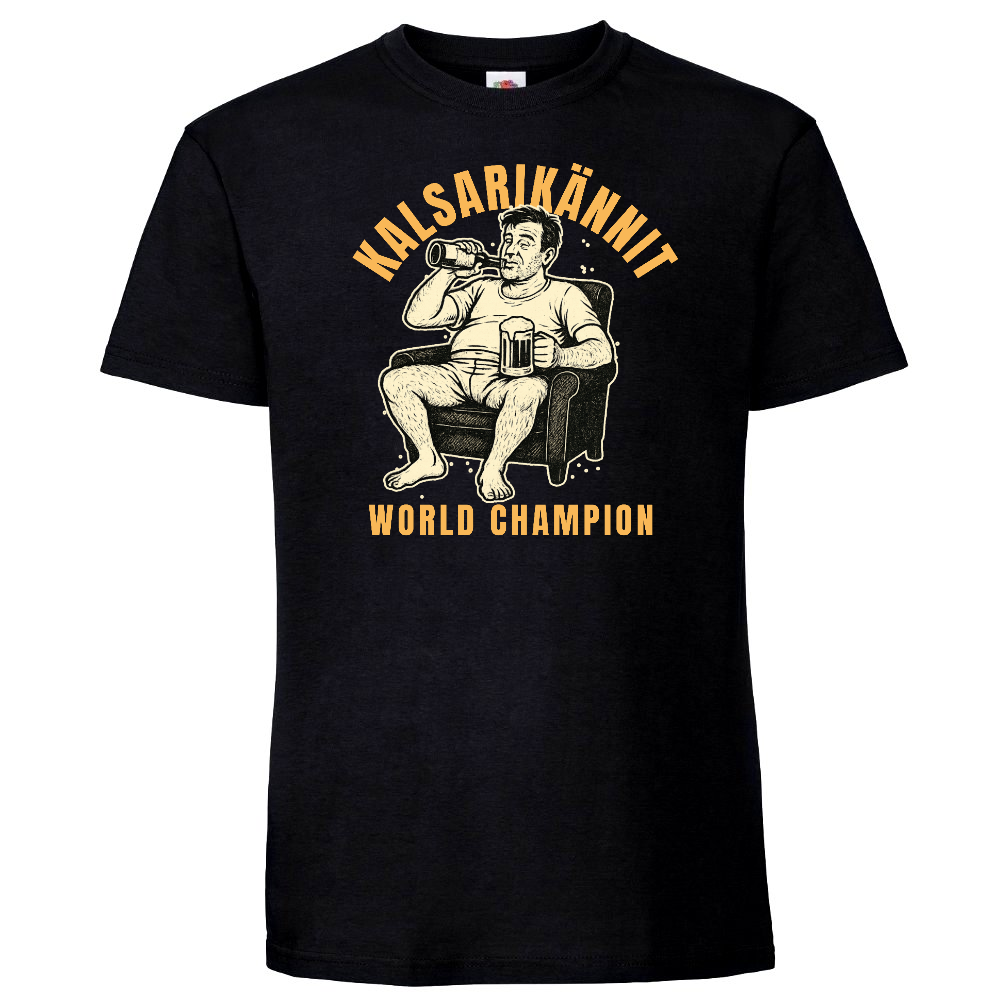T-PAITA MUSTA - KALSARIKÄNNIT WORLD CHAMPION