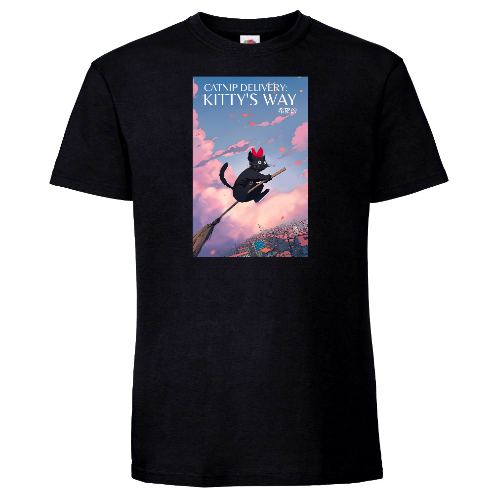 KISSALEFFA T-PAITA MUSTA - KITTY'S WAY (3237)