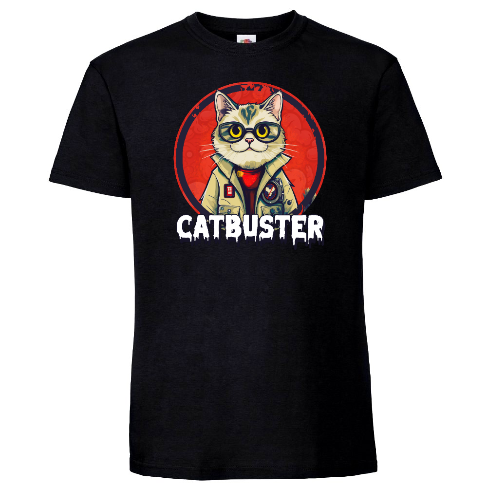 KISSALEFFA T-PAITA MUSTA - CATBUSTER