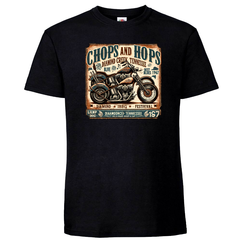 T-PAITA MUSTA - Chops & Hops (4015)