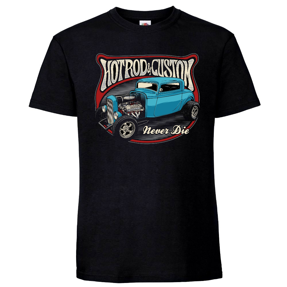 T-PAITA MUSTA - Hot Rod & Custom – Never Die (3216)