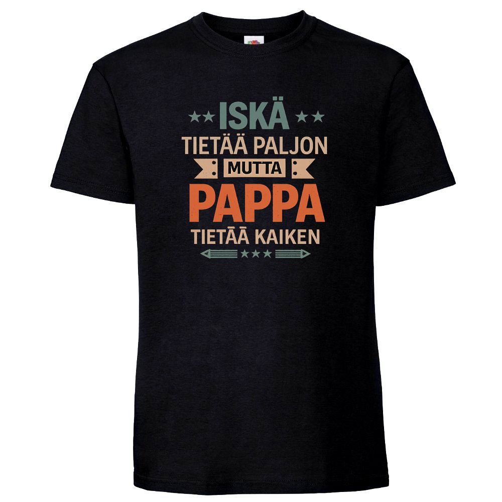 T-PAITA musta - PAPPA TIETÄÄ KAIKEN