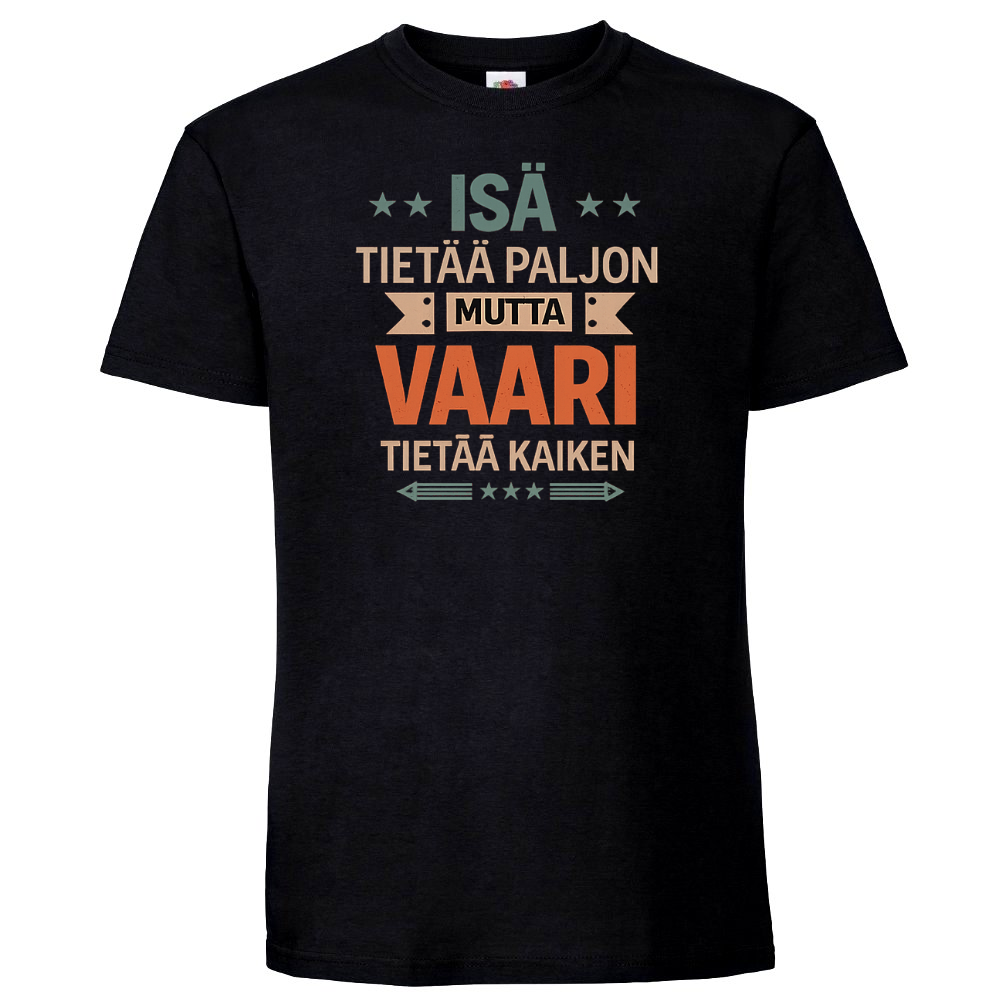 T-PAITA musta - VAARI TIETÄÄ KAIKEN