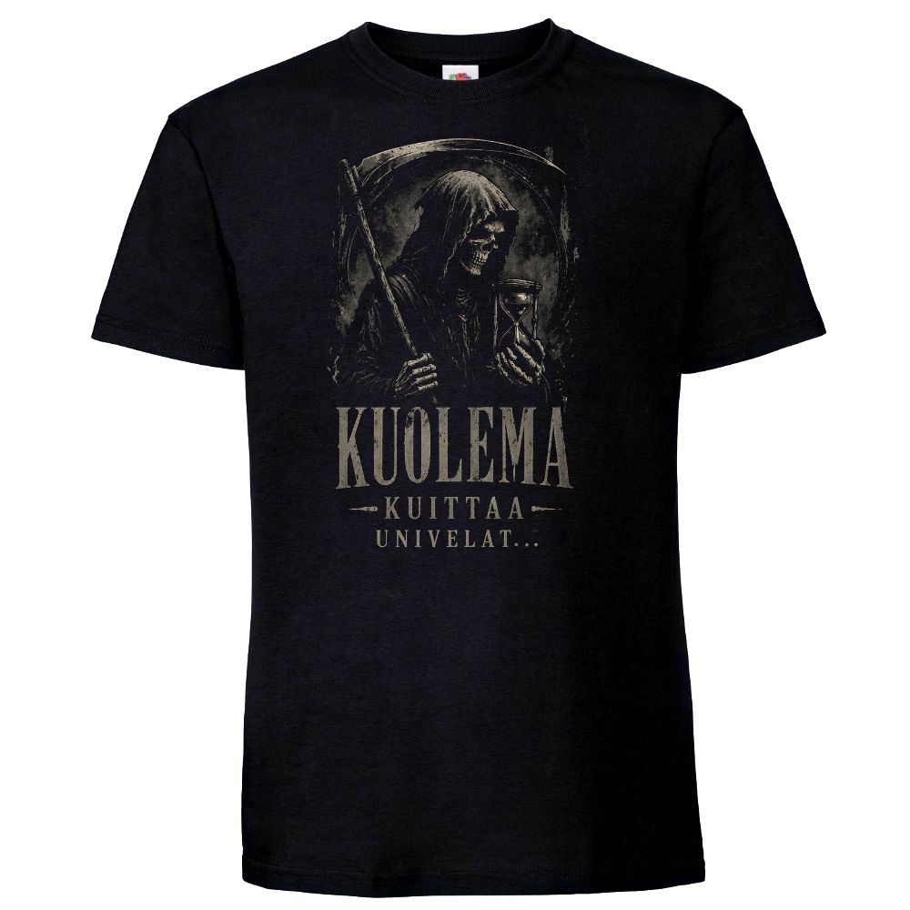 T-PAITA MUSTA - KUOLEMA KUITTAA UNIVELAT dark versio (3272)