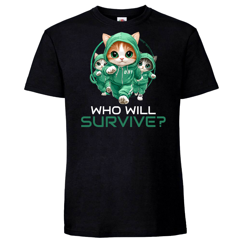 KISSALEFFA T-PAITA MUSTA - WHO WILL SURVIVE? (3035)