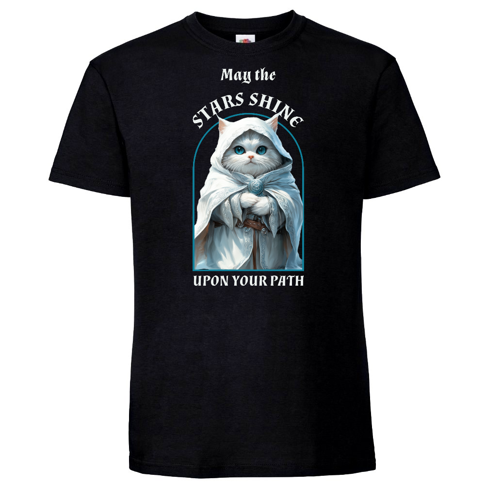 KISSALEFFA T-PAITA MUSTA - MAY THE STAR SHINE UPON YOUR PATH (3034)