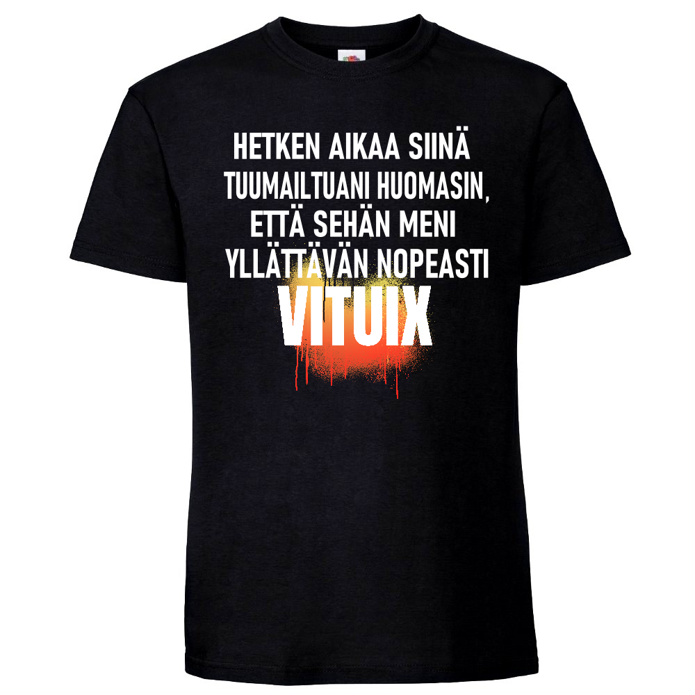 T-PAITA MUSTA - YLLÄTTÄVÄN NOPEASTI VITUIX (3277)