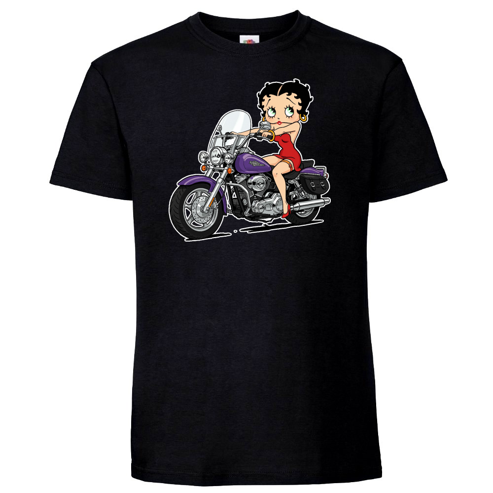 T-PAITA MUSTA - BIKER BETTY (4010)