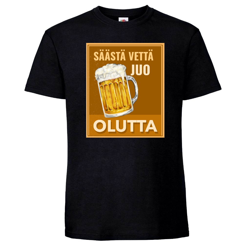 T-PAITA MUSTA - SÄÄSTÄ VETTÄ JUO OLUTTA