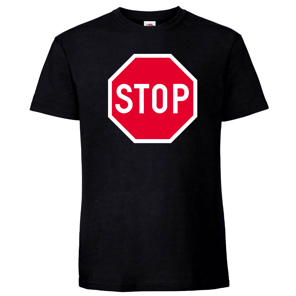 T-PAITA MUSTA - STOP
