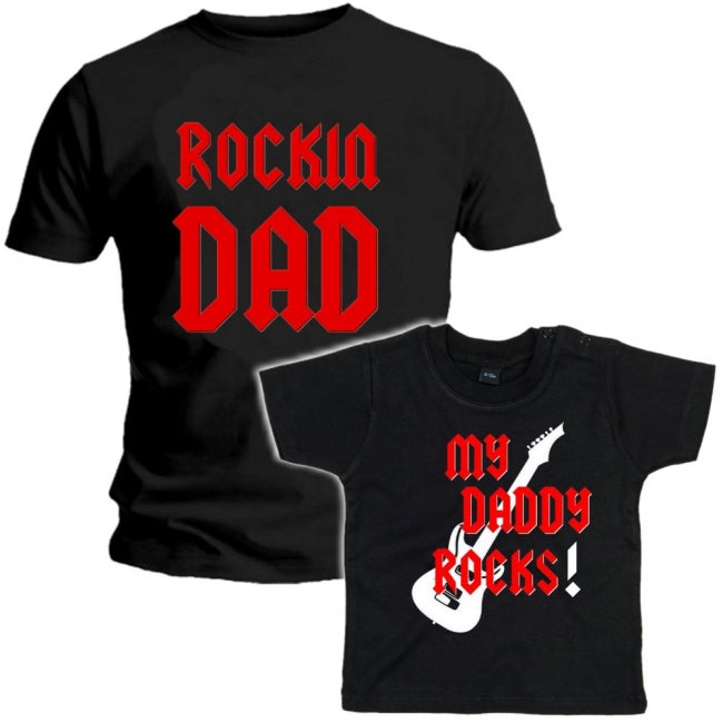 MIESTEN T-PAITA + LAPSEN T-PAITA DADDY ROCK (00 364)