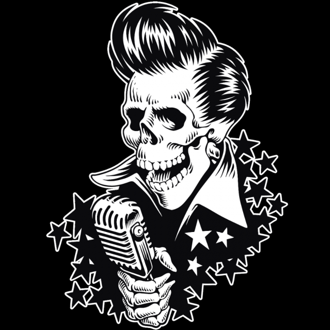PAITAKUVA - ROCKABILLY SKULL (00 1102)