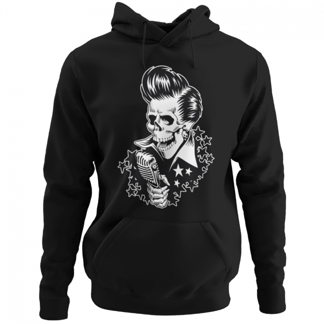 ROKKI HUPPARI MUSTA - ROCKABILLY SKULL (00 1102)