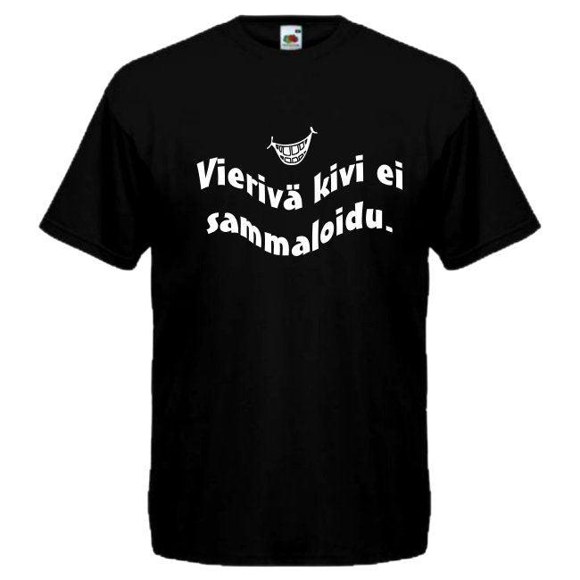 T-PAITA musta - Vierivä kivi ei sammaloidu.