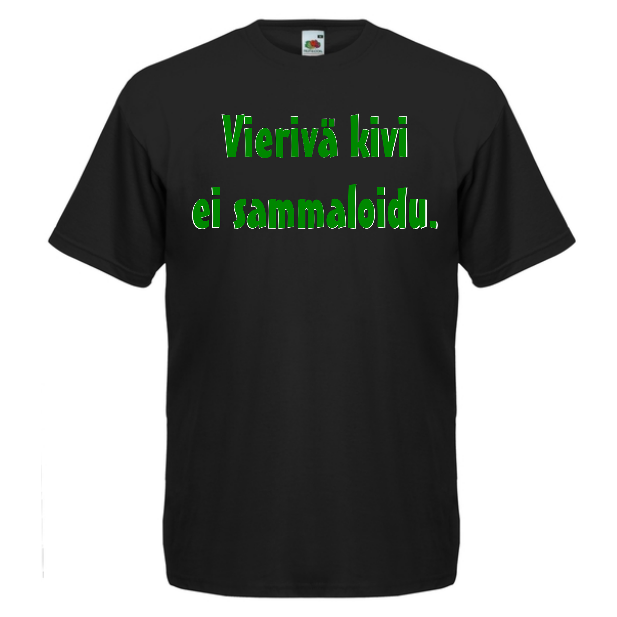 T-PAITA musta - Vierivä kivi ei sammaloidu. (5001)