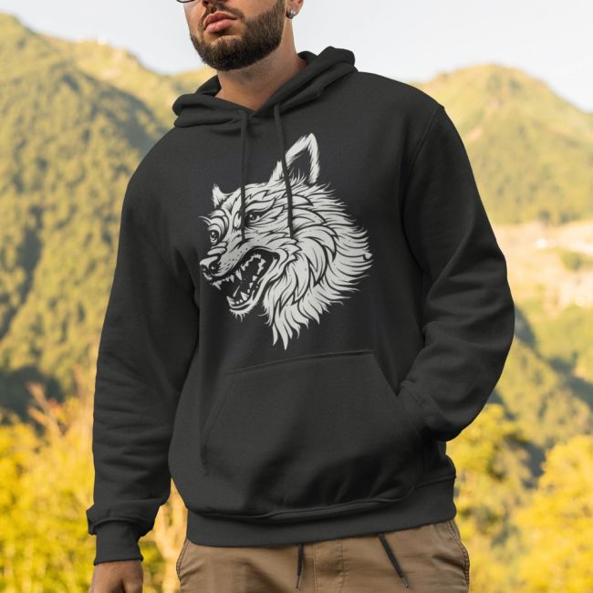 CLASSIC HUPPARI musta - WHITE WOLF