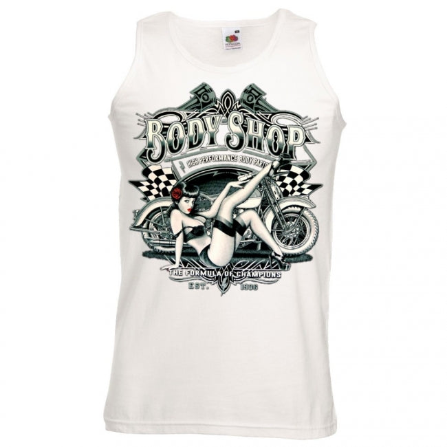 HIHATON PAITA VALKOINEN - BODY SHOP BIKER PIN UP