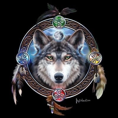 HIHATON PAITA MUSTA - CELTIC WOLF GUIDE (1052)