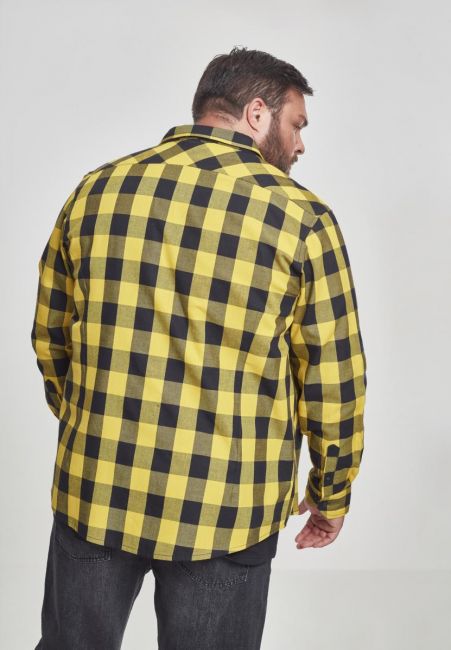 KAULUSPAITA - Checked Flanell Shirt HONEY - URBAN CLASSICS