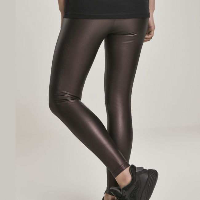 LEGGINSIT - Faux Leather High Waist REDWINE - URBAN CLASSICS