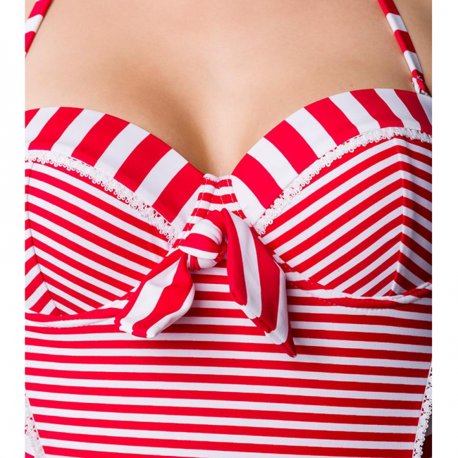 UIMAPUKU puna valkoinen- Neckholder Swimsuit (47)
