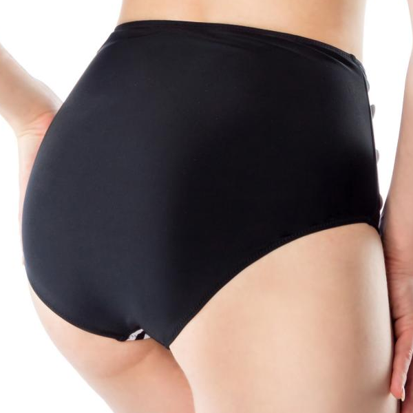 BIKINIT - ALAOSA Vintage Bikini Brief musta/valkoinen (46)