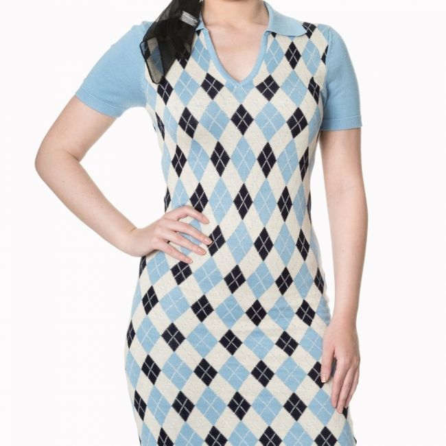 MEKKO - THE HIGH LIFE KNIT DRESS blue